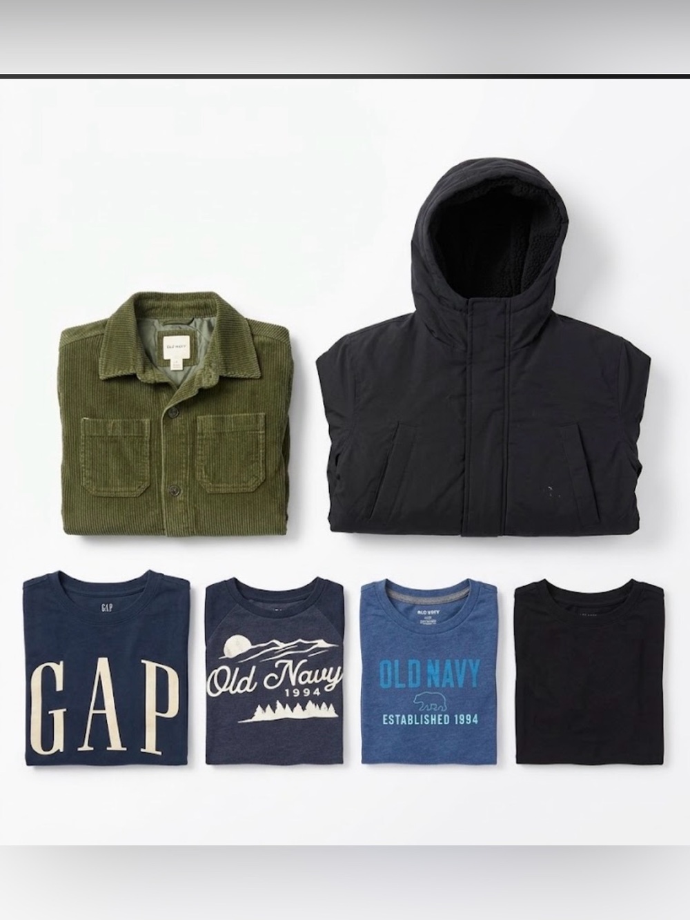 6-Piece Cold Weather & Everyday Clothing Lot – Size Kids 10/12 (Large)